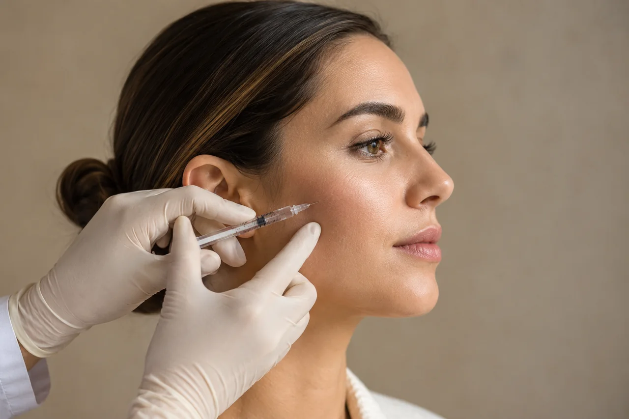 بررسی و تزریق فیلر در ناحیه گونه صورت